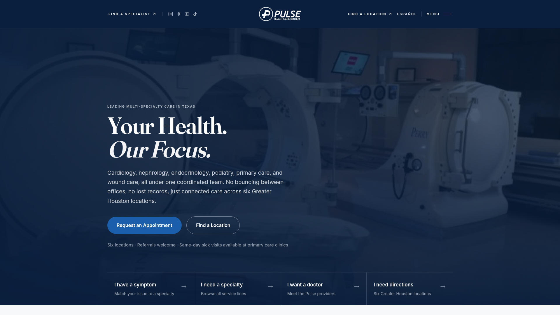 Pulse Healthcare System website designed by Media RX