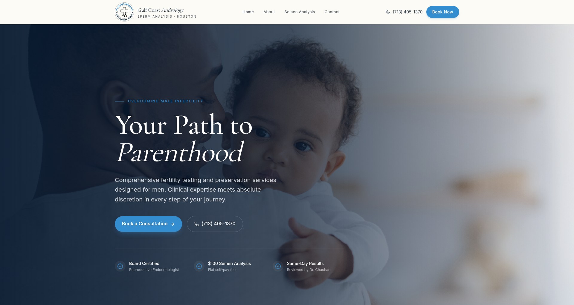 Gulf Coast Andrology website designed by Media RX